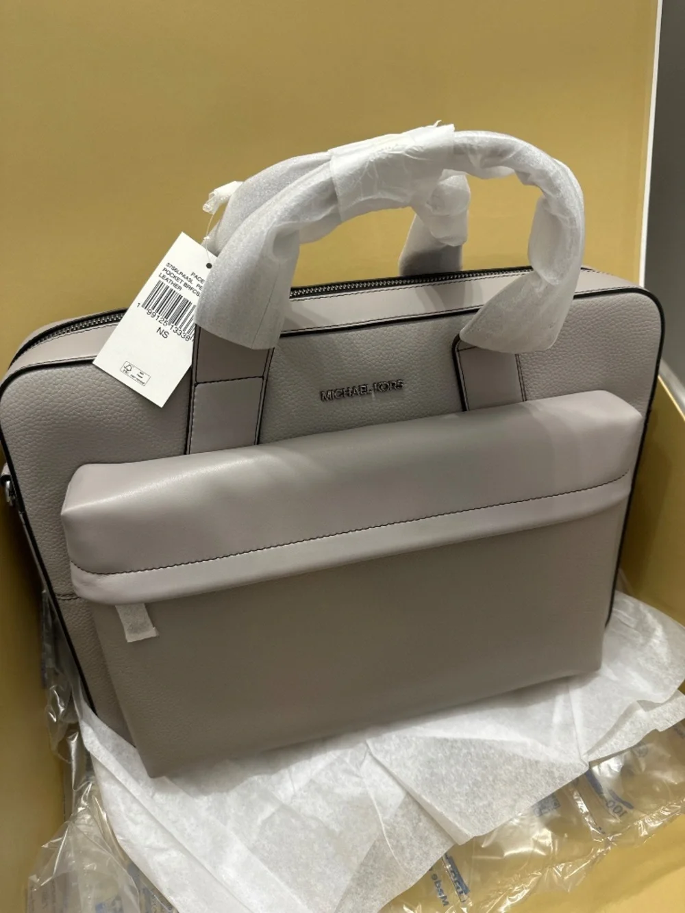 Pacey Medium Pebbled Leather Pocket Briefcase